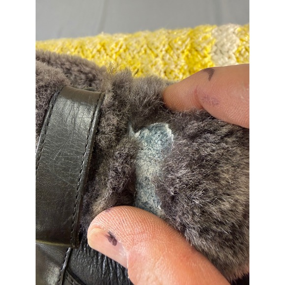 FRYE Black Leather Fur Lined Winter Boots Women Size 7.5 M solid leather w/issue - Picture 14 of 16